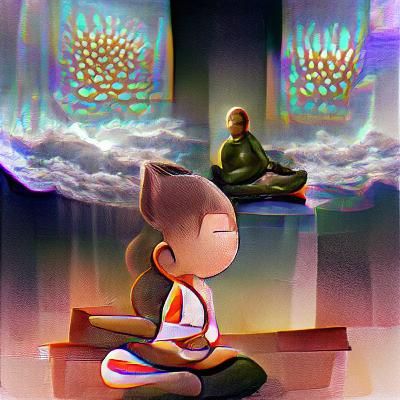 Meditative Abstract Figure in Soft Colors