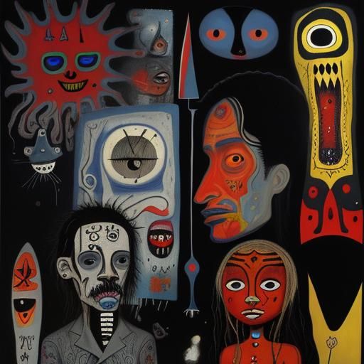 Albert Fish Portrait in Mixed Artistic Styles