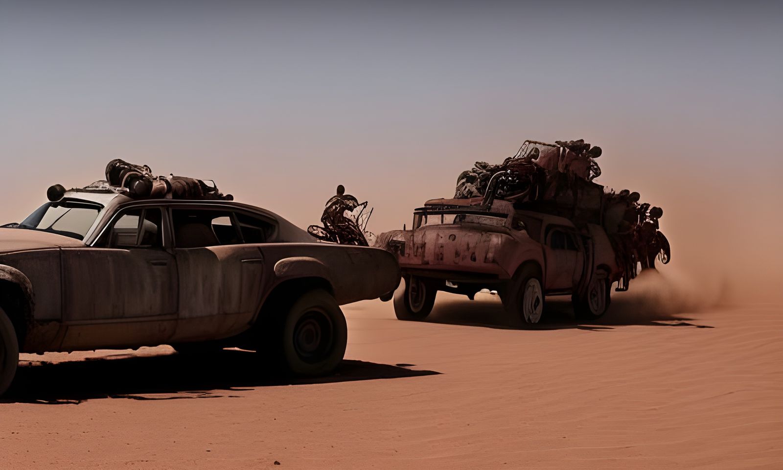 Mad Max Inspired Desert Vehicle Action Scene