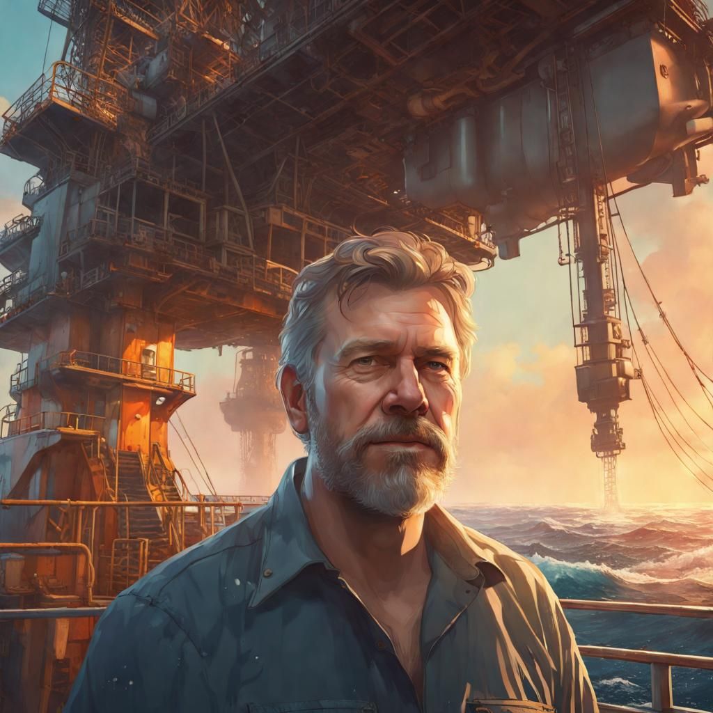 John Crowe Portrait on Pacific Ocean Platform