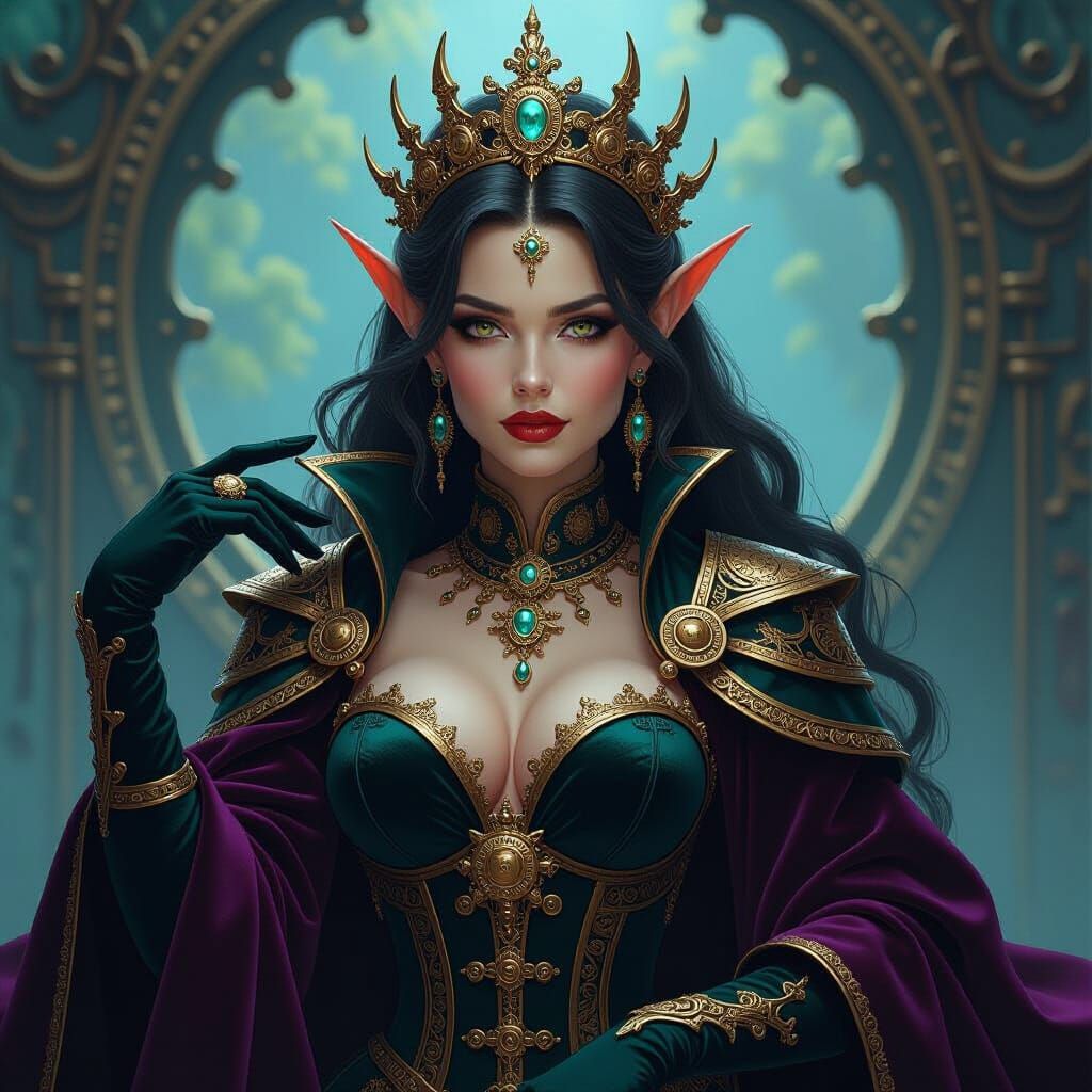 Steampunk Dark Elf Queen Portrait
