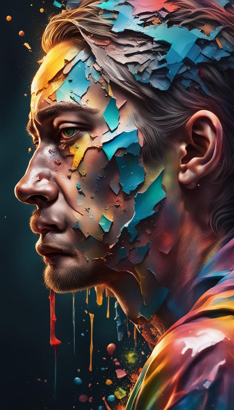 Hyperrealistic Image of a Person Feeling Broken