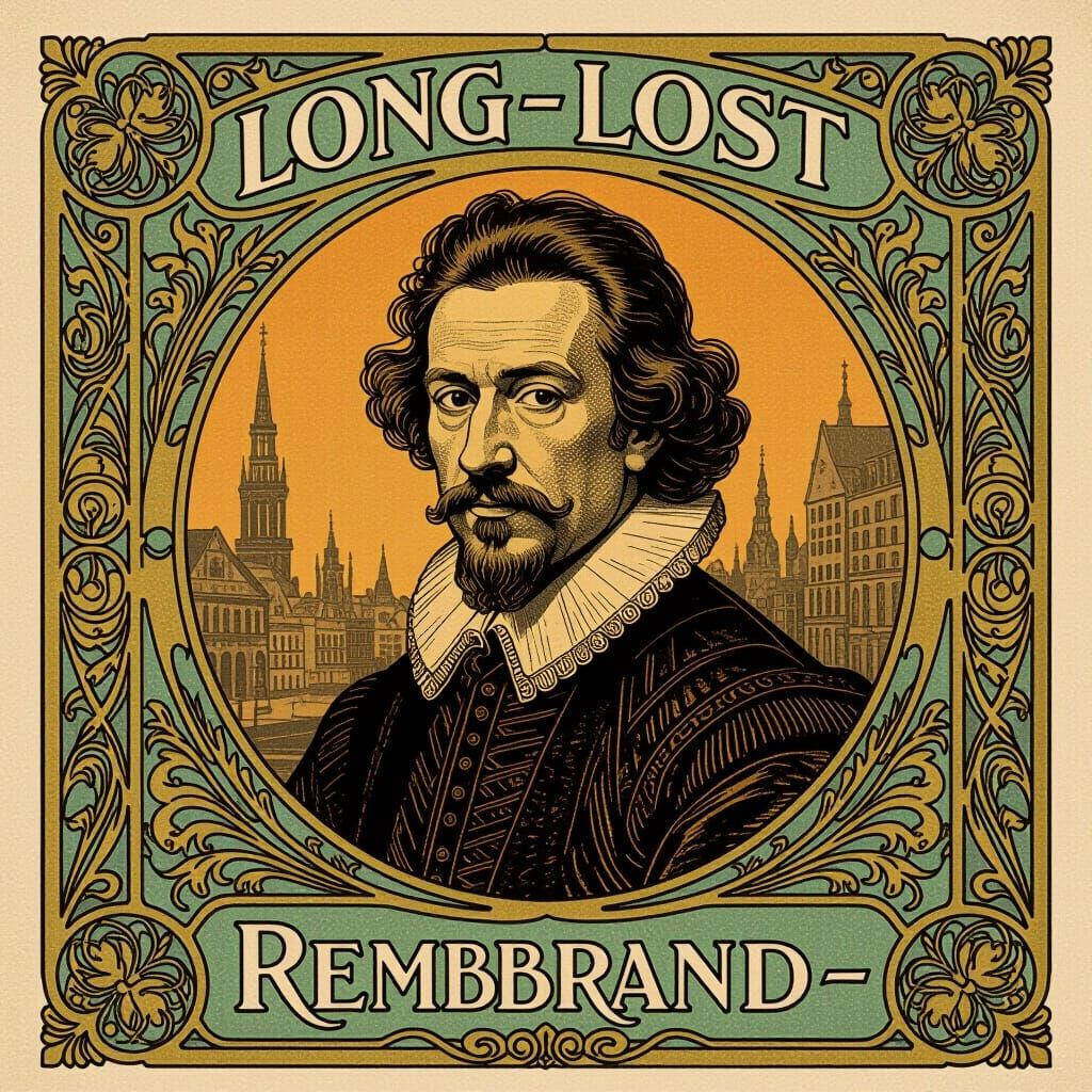 Art Nouveau Poster: Rembrandt in Modern City