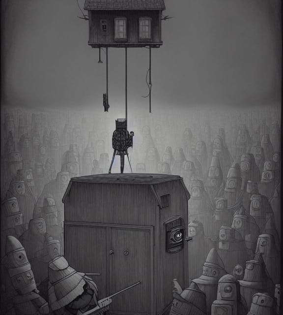 Intricate Pen and Ink Illustration: A Traitor Among Us