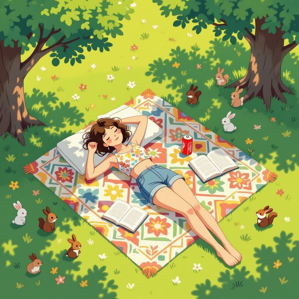 Peaceful Afternoon Nap in Whimsical Style