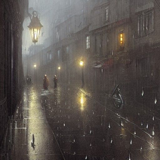 Sinister 15th Century City Street at Night