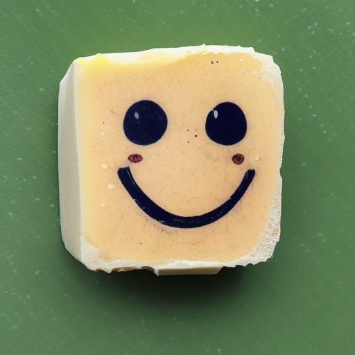 Cute Chibi Butter Cube with Smiling Face