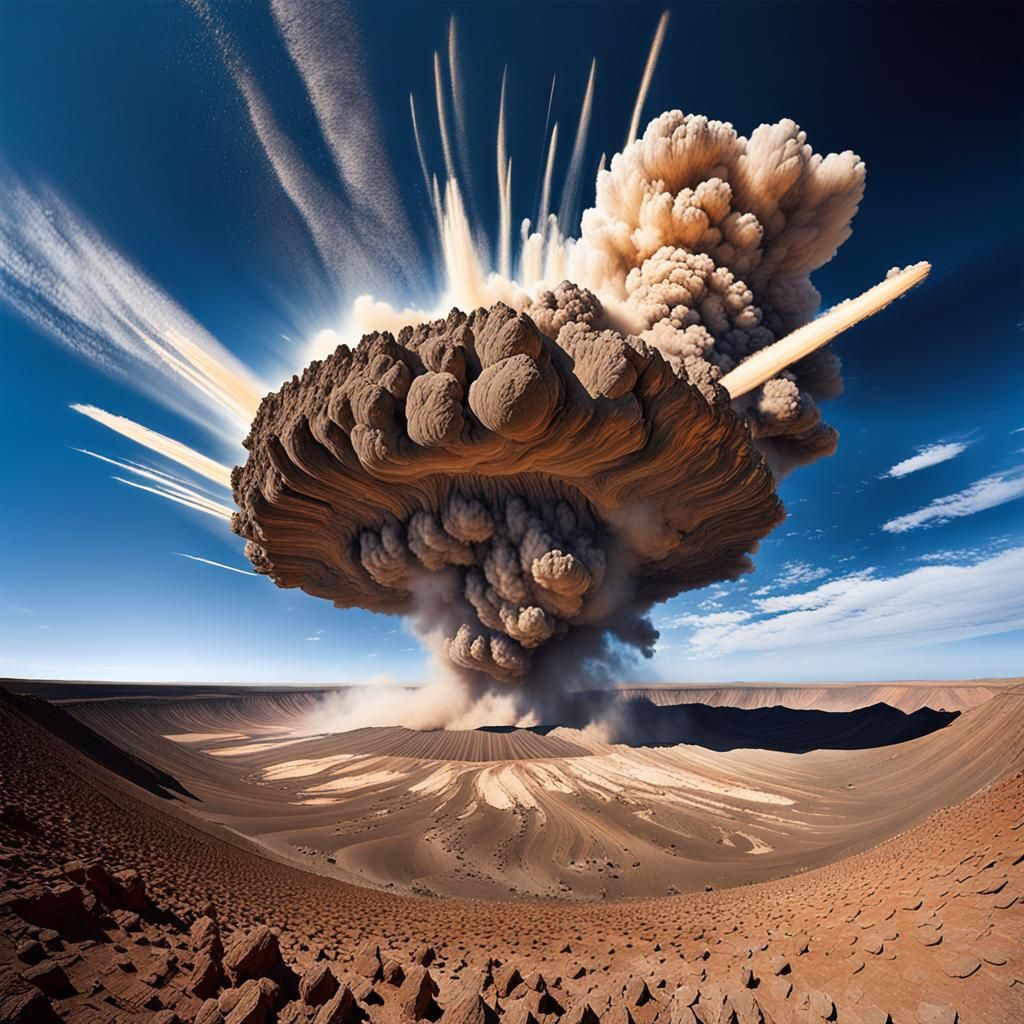 Meteor Impact Creates "Thud!" in Desert, Surreal Art