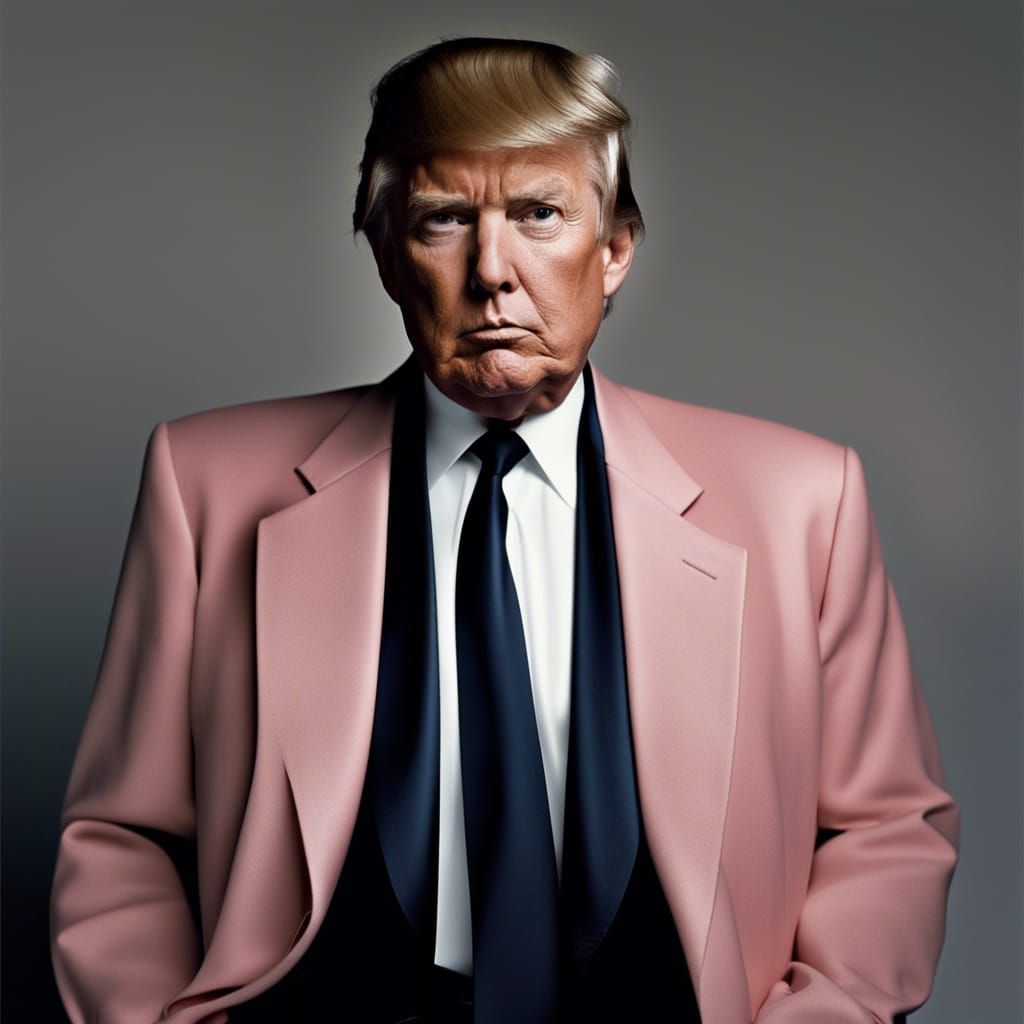 Trump as Balenciaga Model, 1980s Fashion Portrait