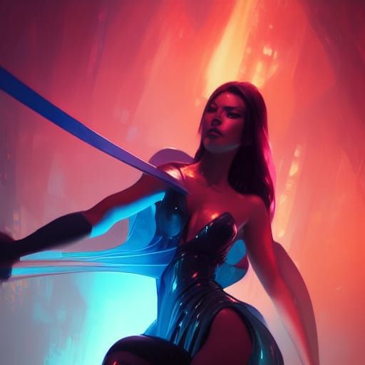 Psylocke Concept Art in Art Nouveau Style