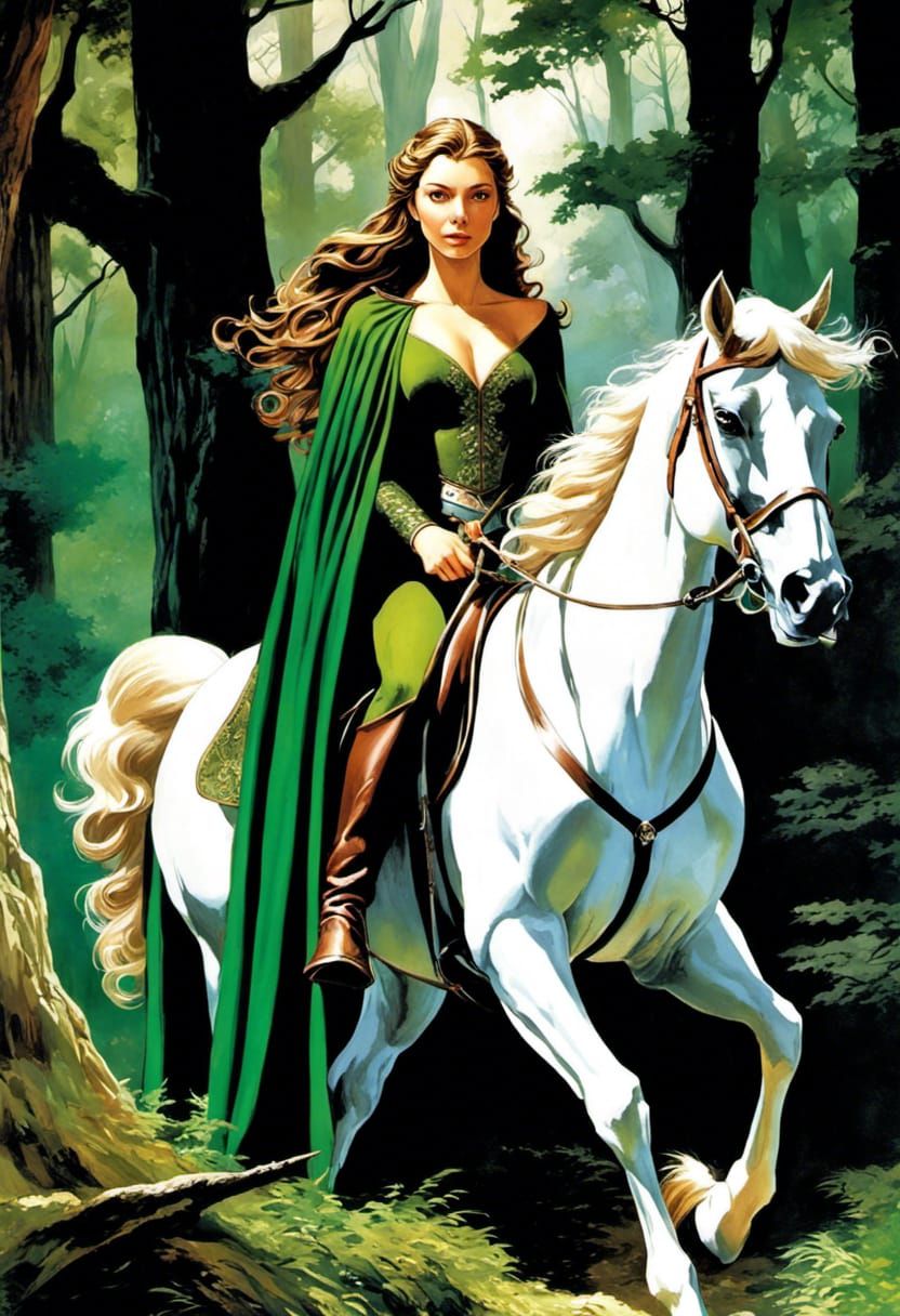 Fantasy Portrait of a Woman on Horseback
