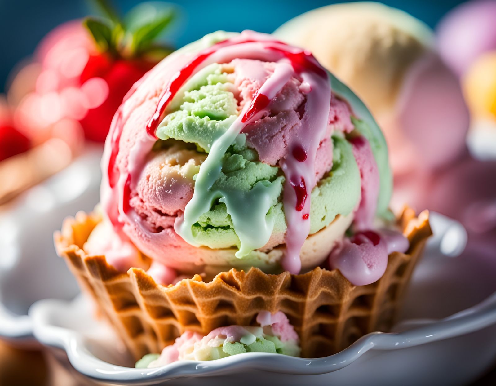 Professional Photo of Ice Cream with Bokeh