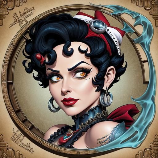 Betty Boop as an Elegant Pirate Comic Art