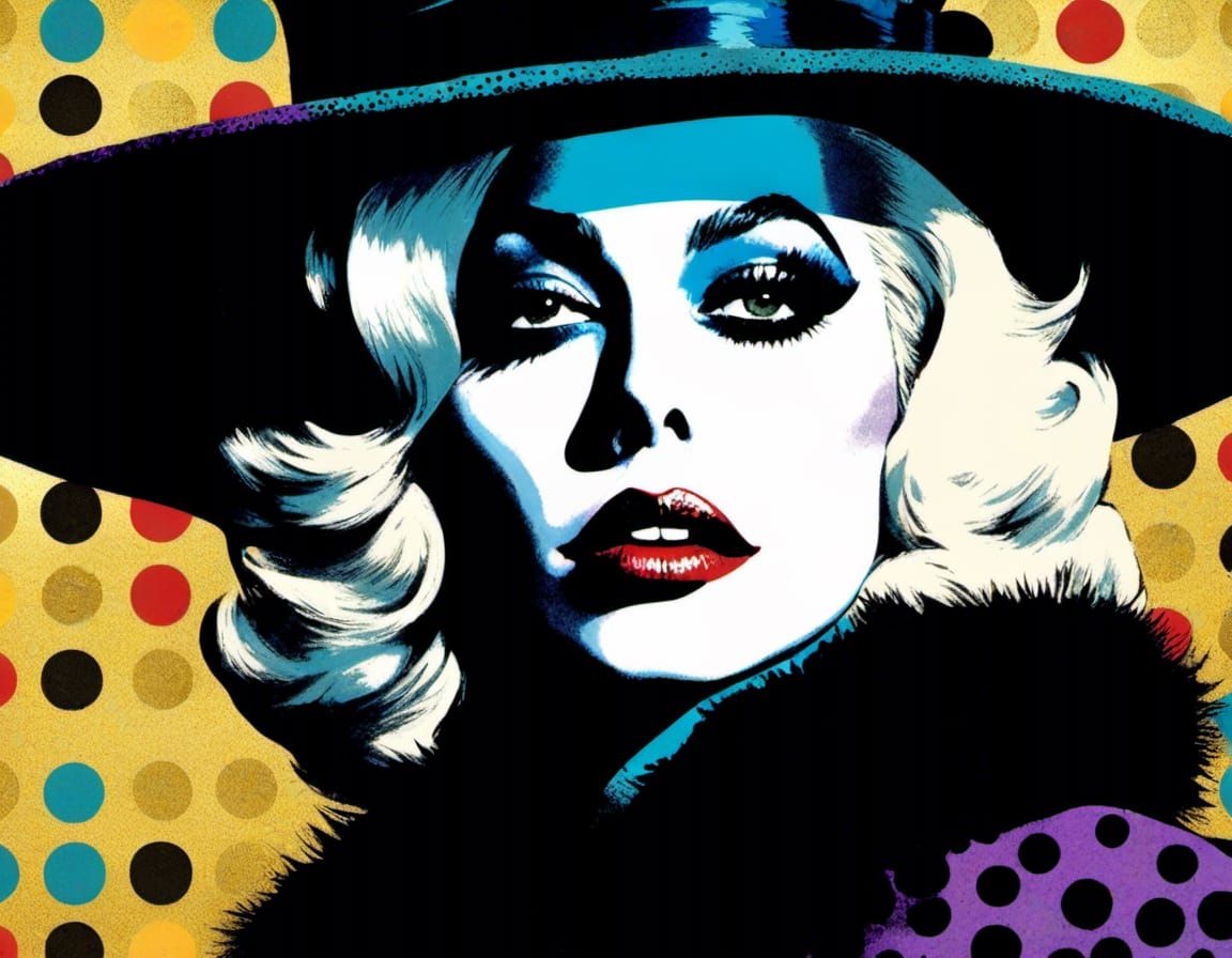 Lady Gaga Joker Lips in Graphic Novel Style