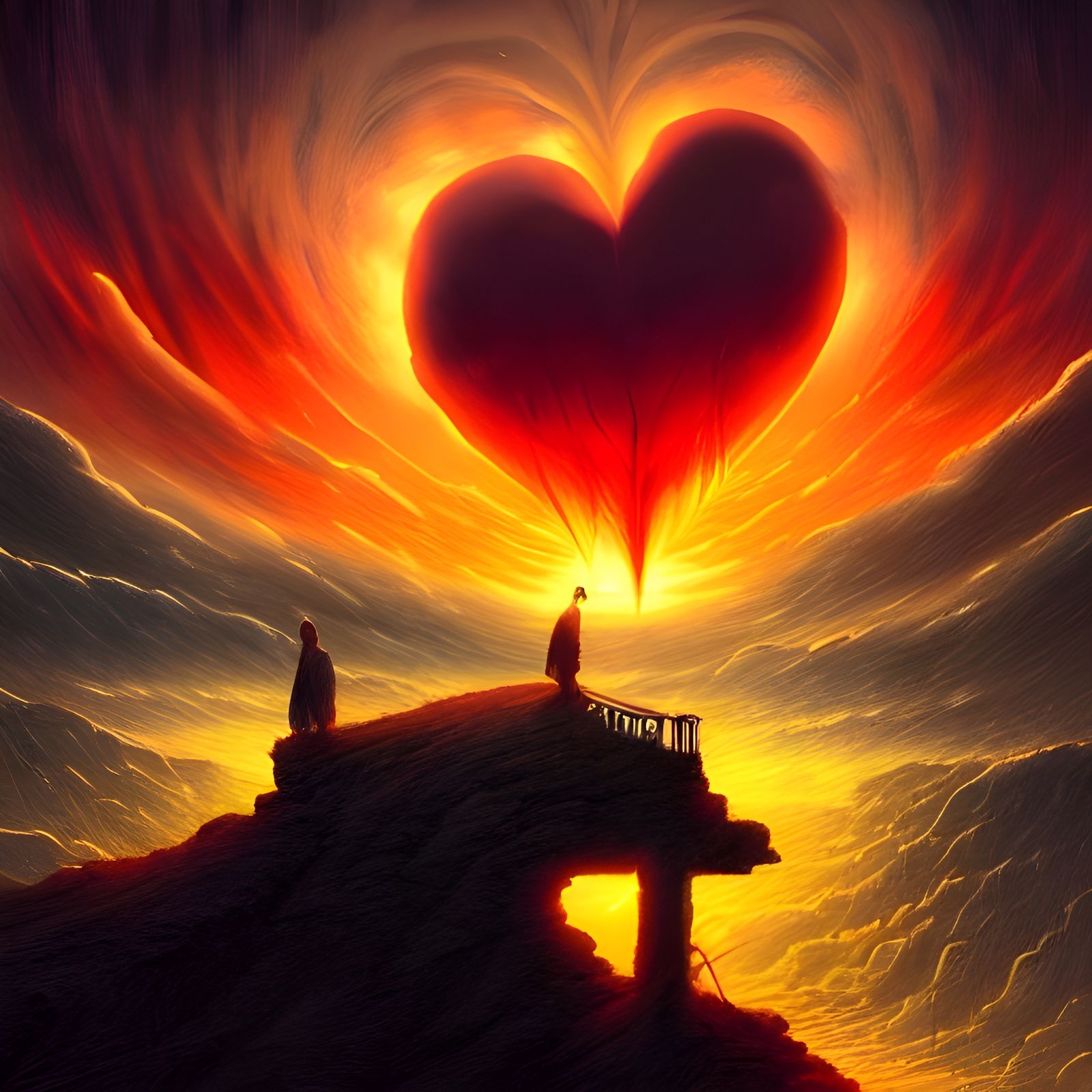 Heart-Shaped Nuclear Explosion in Romantic Style