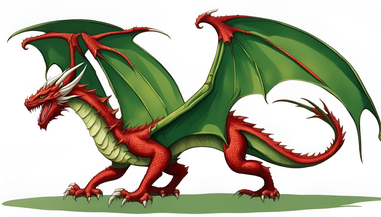 Red dragon with Green Wings