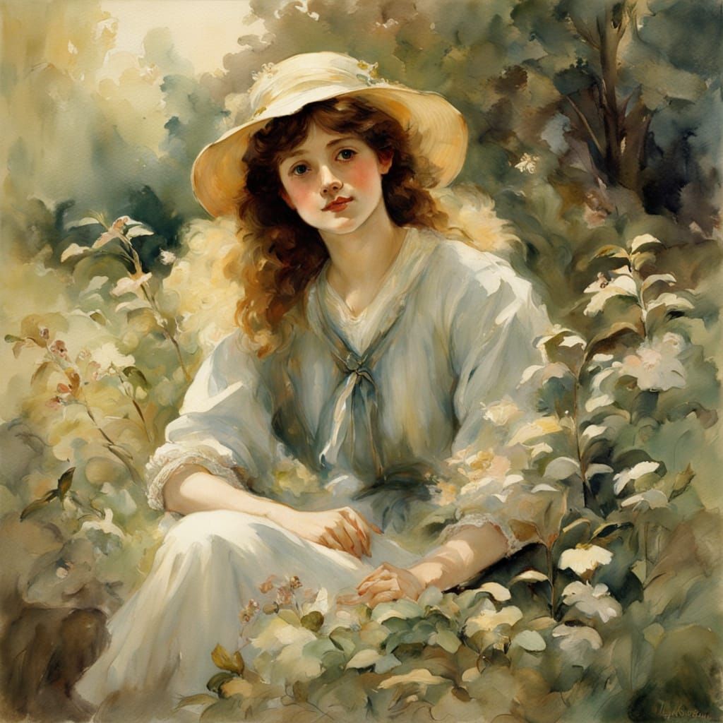 Whimsical Watercolor Portrait of Winnie Foster