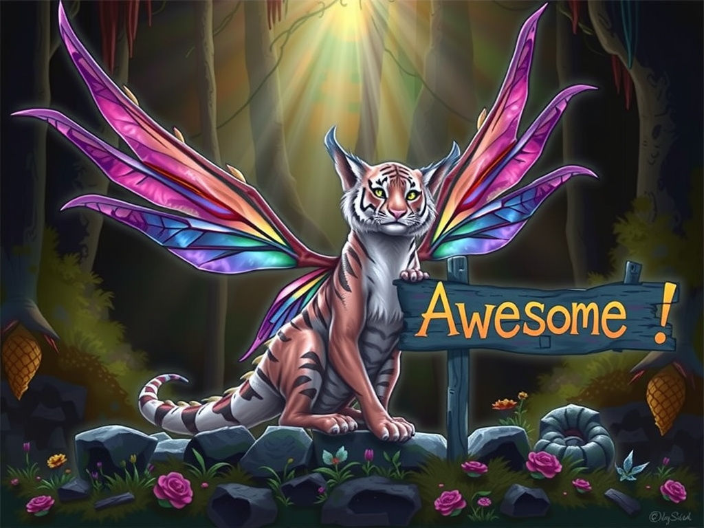 Mythical Tiger Fairy Dragon Embracing Wonder