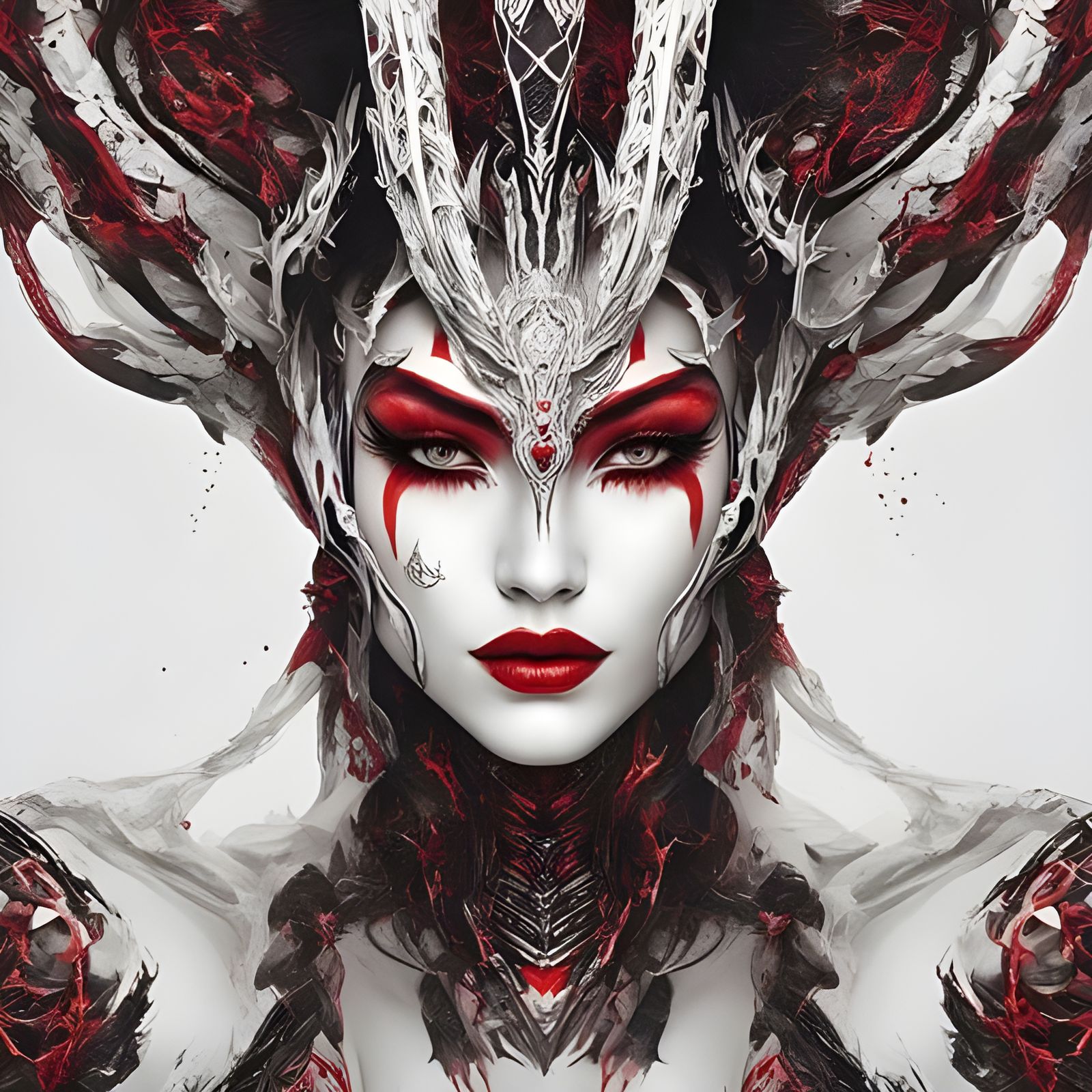 Porcelain Alien Portrait with Labyrinth Face Paint