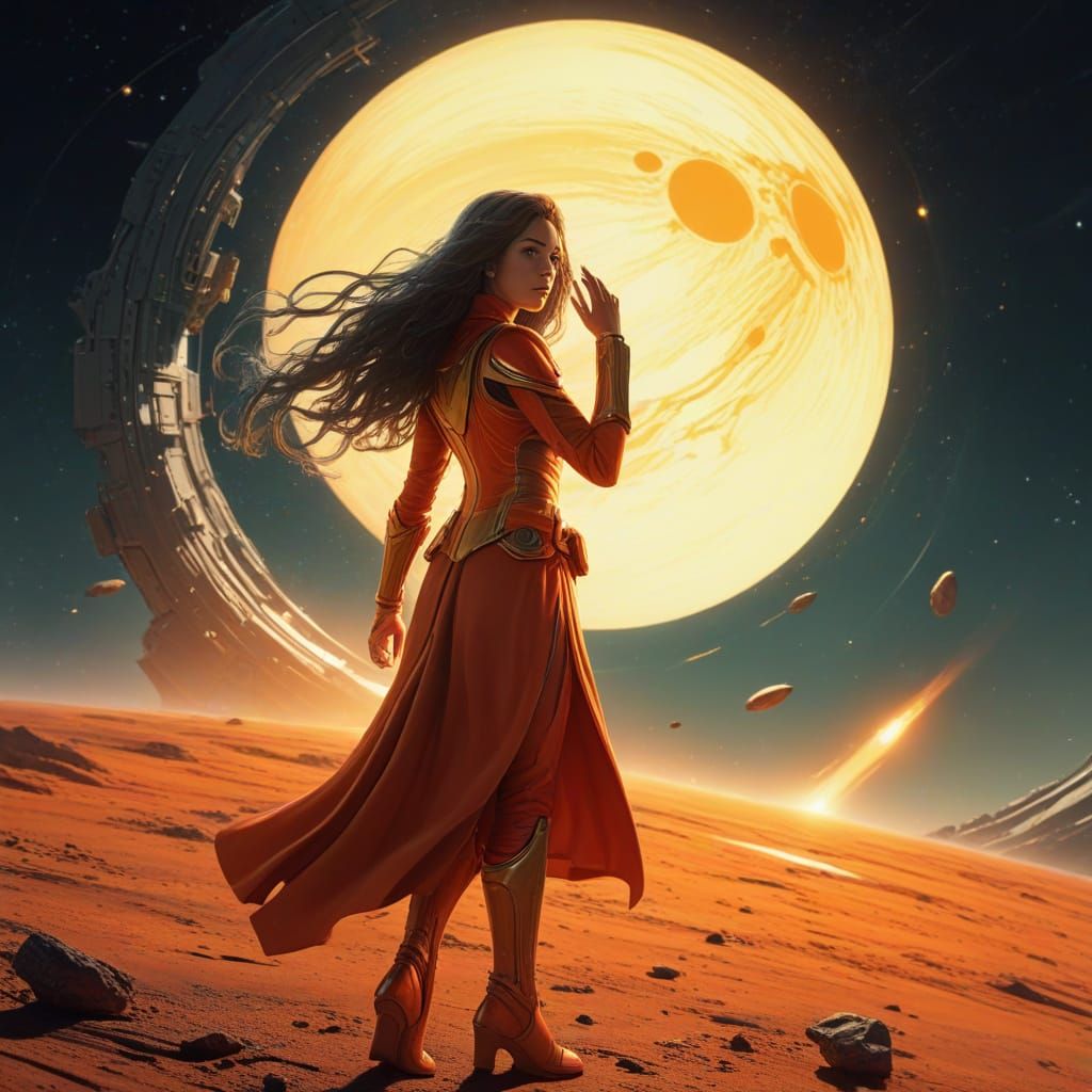 Sleek Starship Crew Embarks on Daring Wormhole Mission