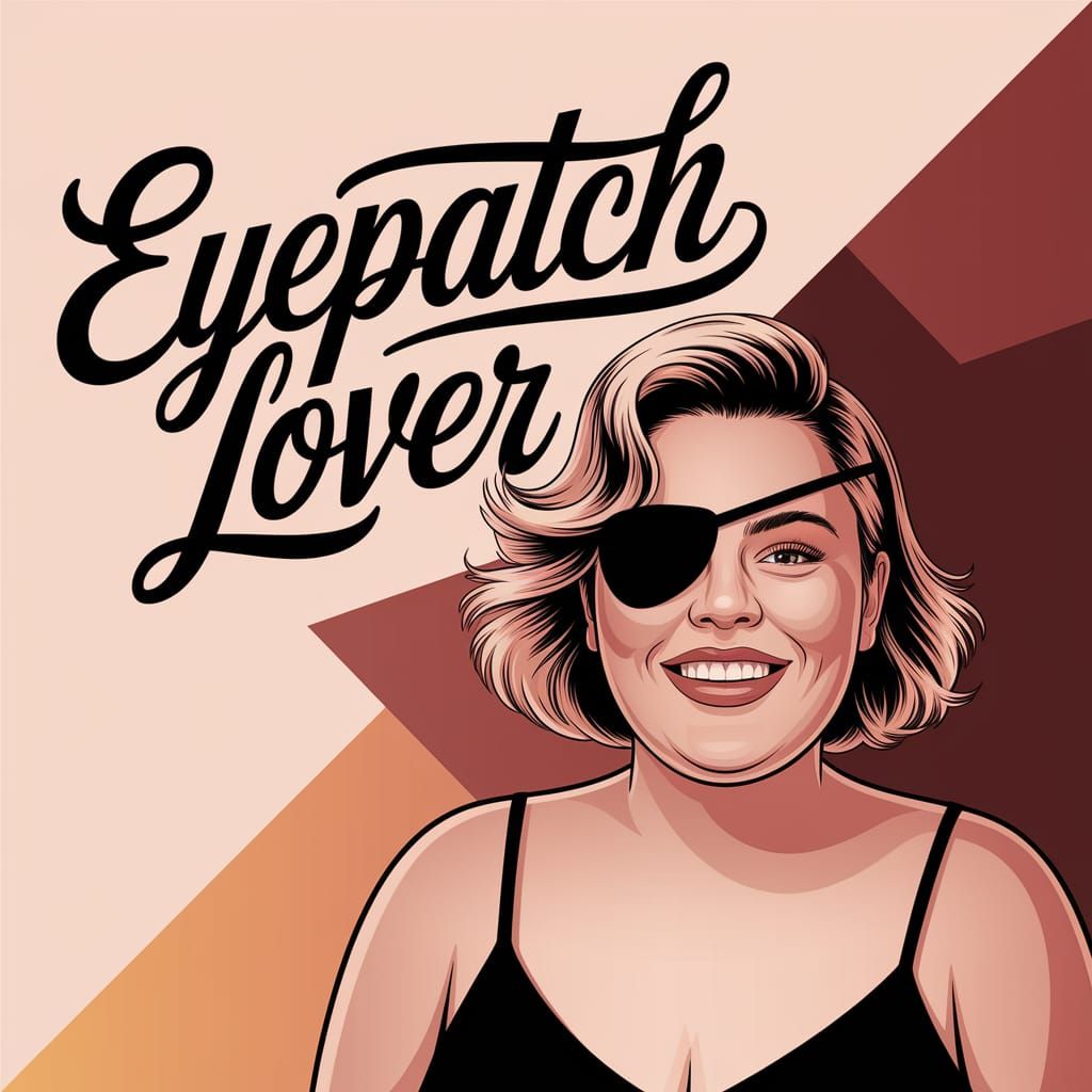 Beautiful Eyepatch Enthusiast in Modern Calligraphy Style