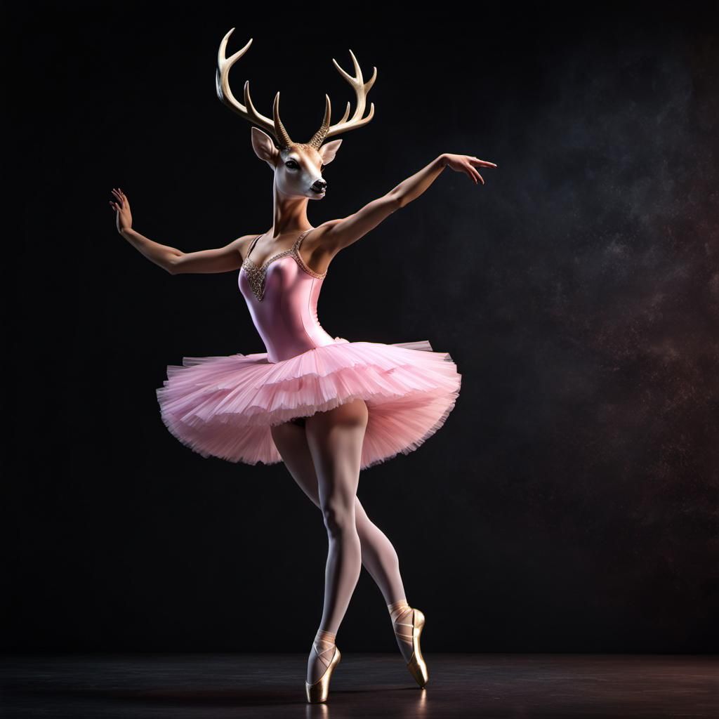 Roe Deer Ballerina: Dark Fantasy Concept Art