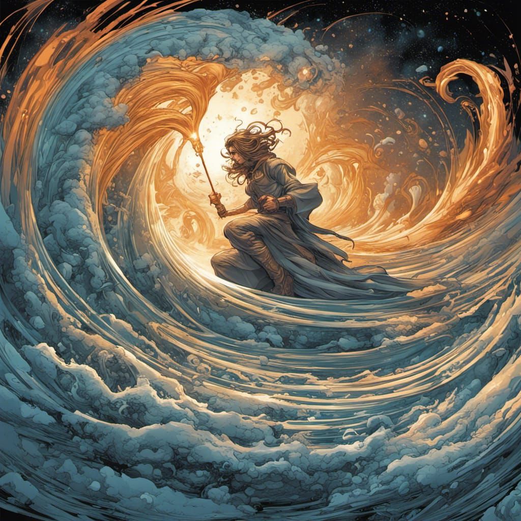 Dynamic Swirls in Comic Book Style