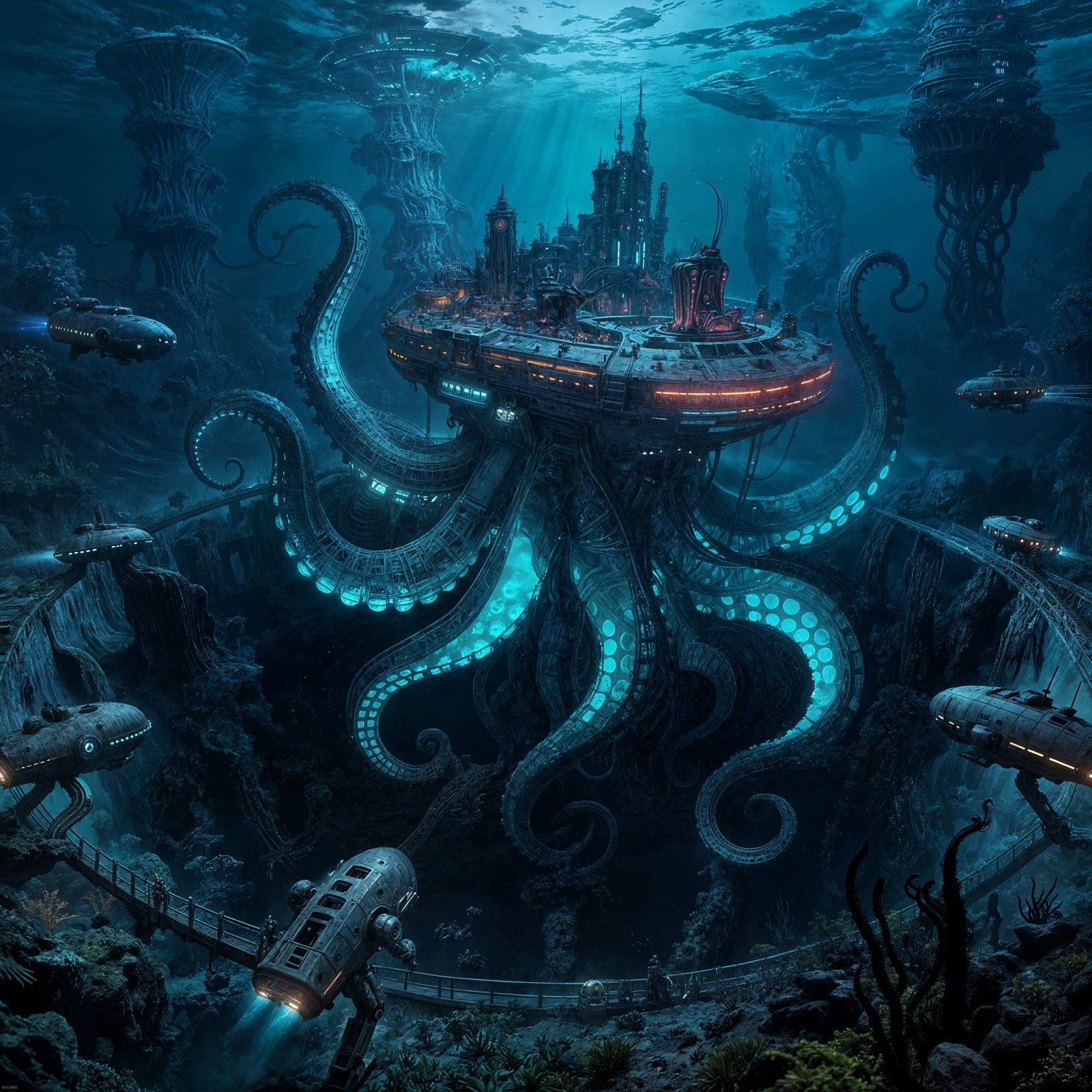 Secret Kraken Underwater Base Guards Sunken City