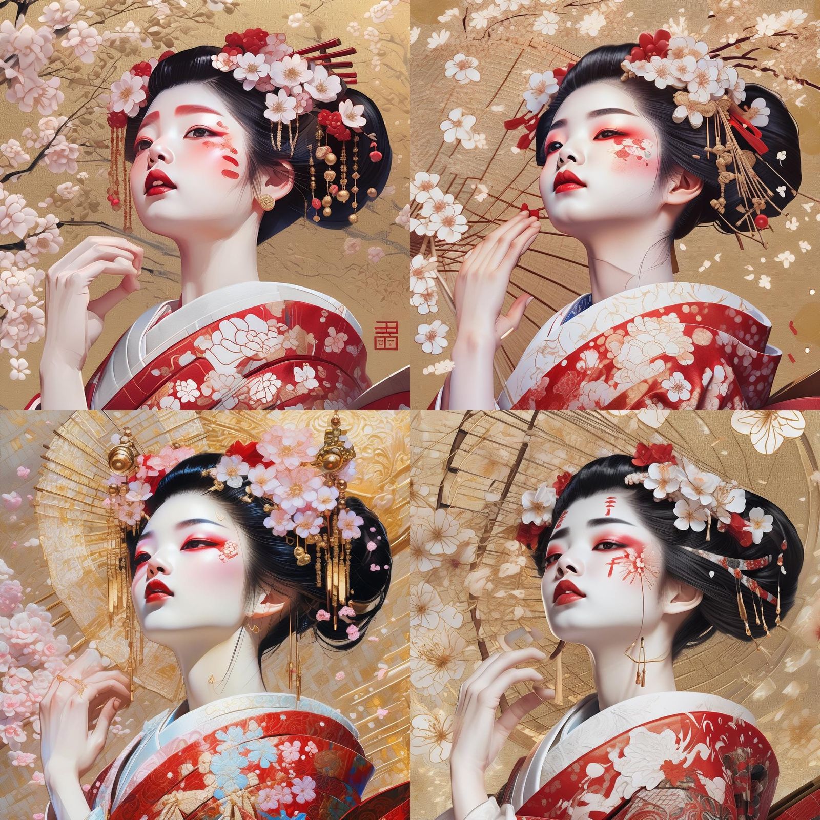 Geisha and Viji Girl in Fantasy Art Style