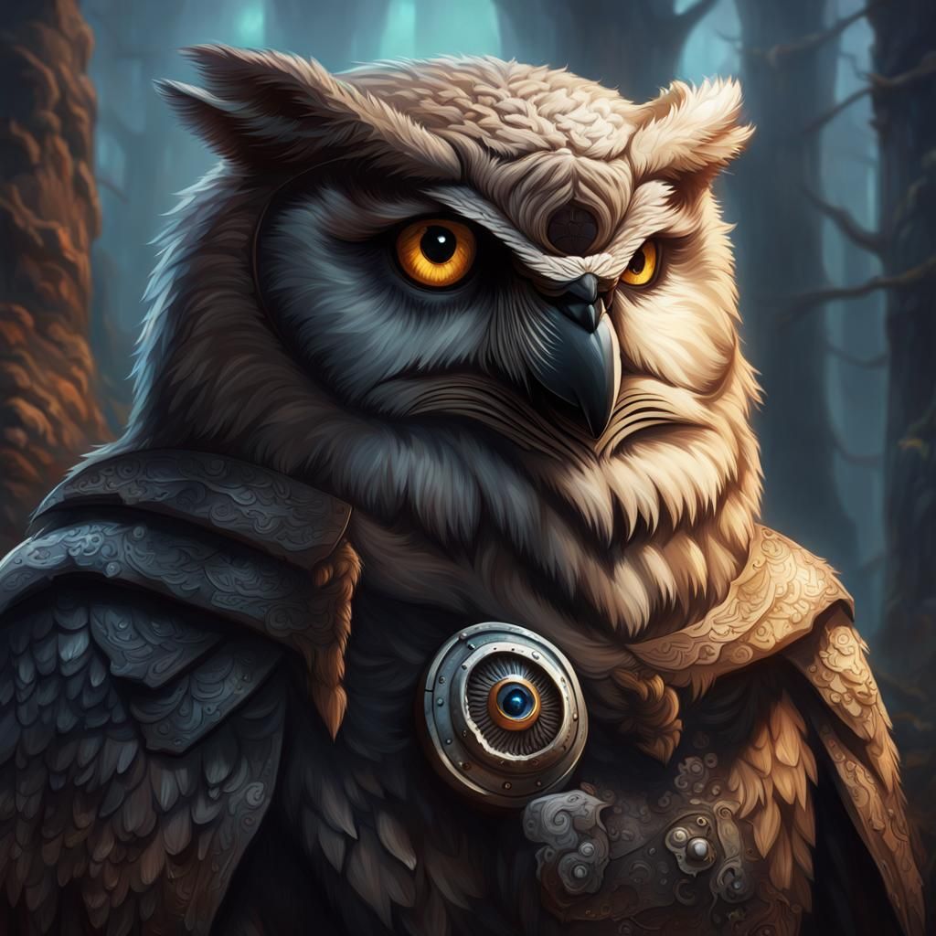 Realistic Owl Bear in Mythic D&D Setting