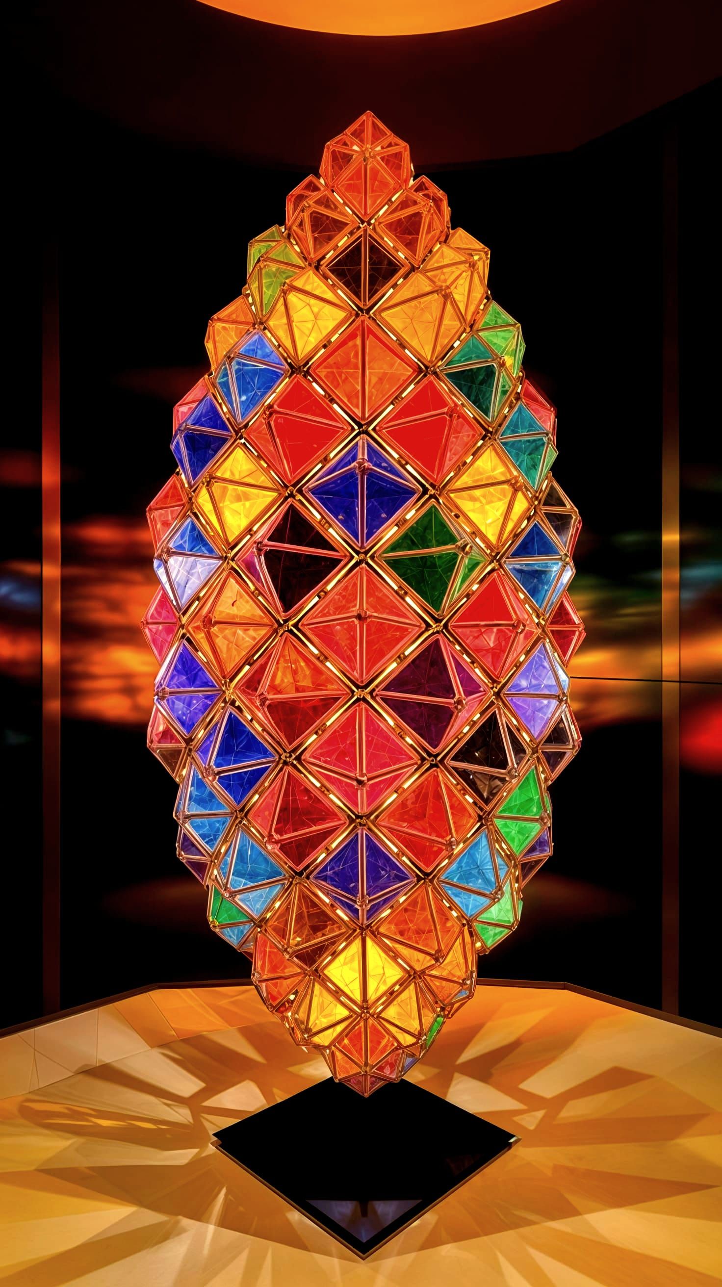 Geometric Sculpture in Warm Light, Inspired by Calder and Fu...