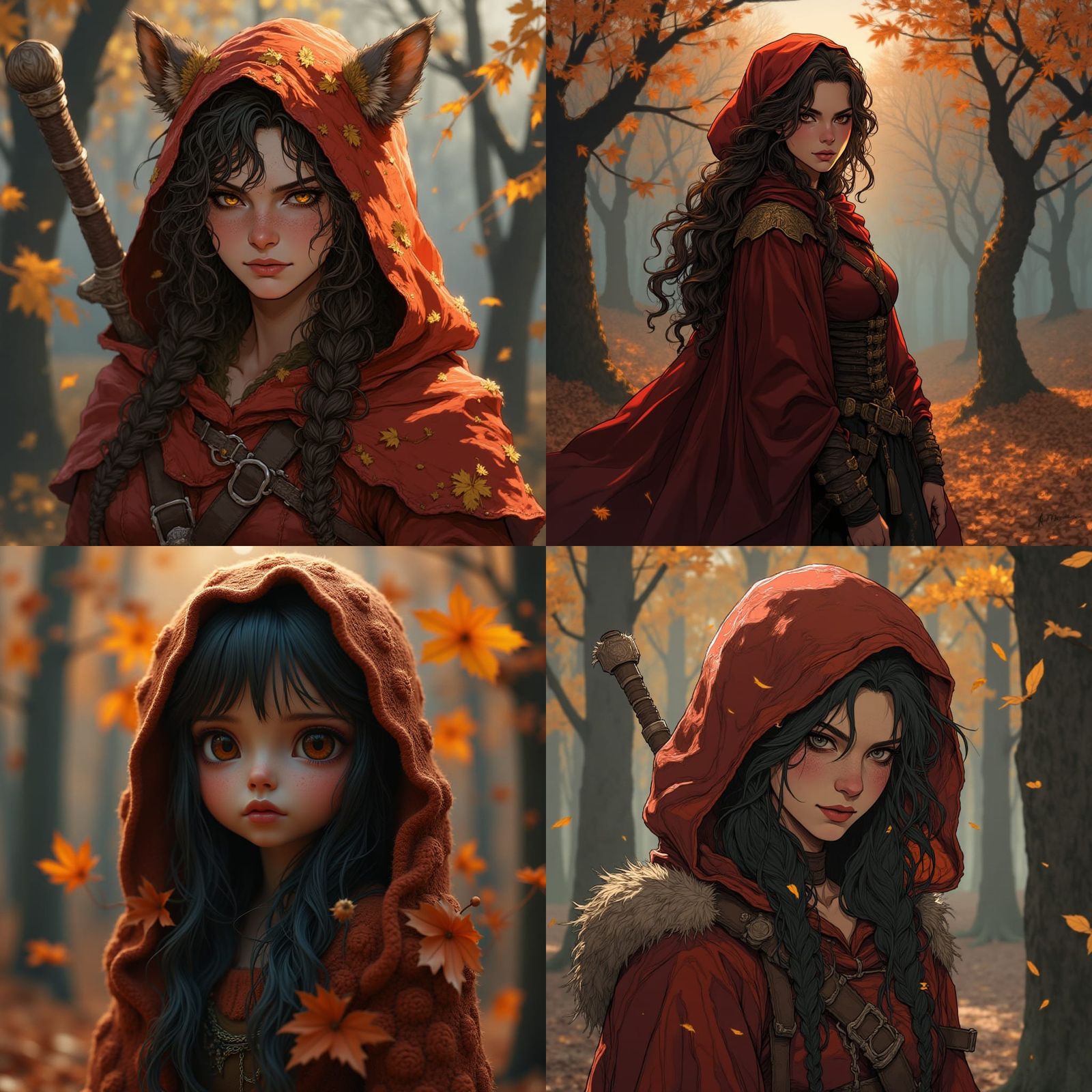 Autumn Goddess in Enchanted Forest, Hyperdetailed Digital Ar...