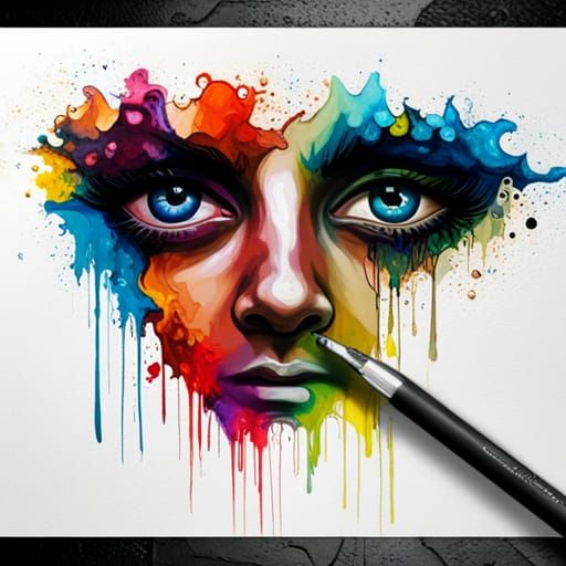 Colorful Graffiti Eyes in Street Art Style