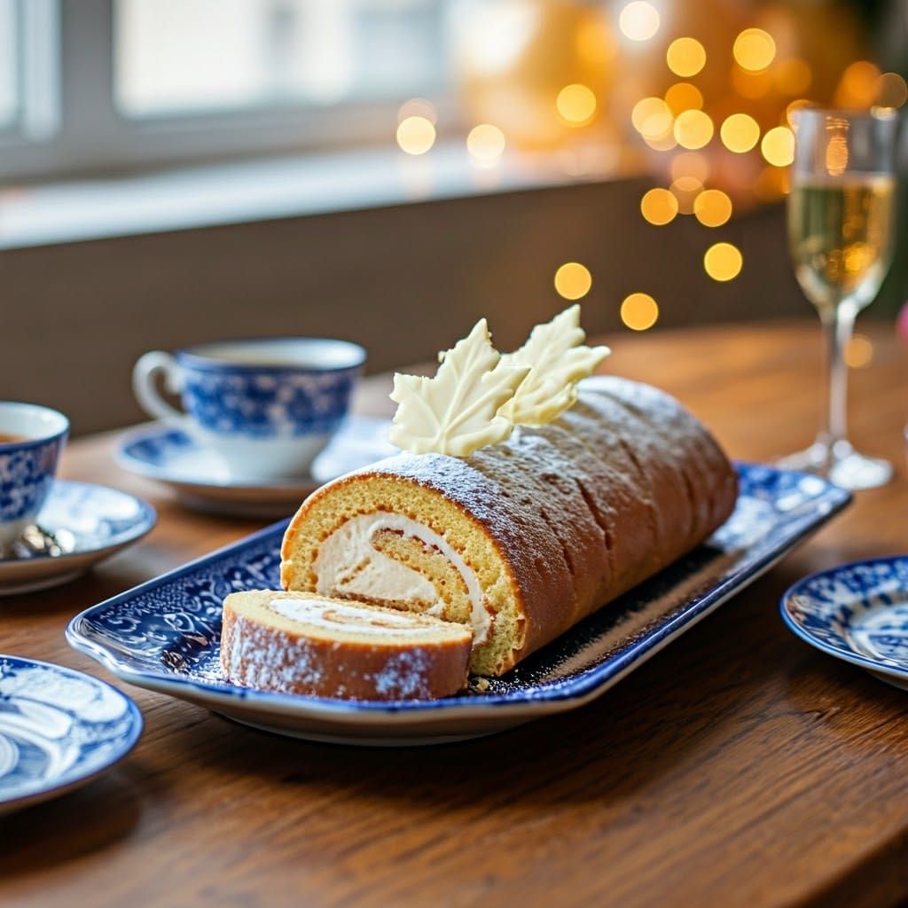 Vintage-Inspired Swiss Cake Roll with Maple Cream Cheese Fil...