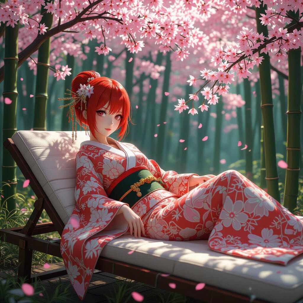 Android Courtesan in Fiber Optic Kimono