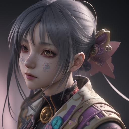 Detailed Anime Quilt in 3D Aesthetic Style