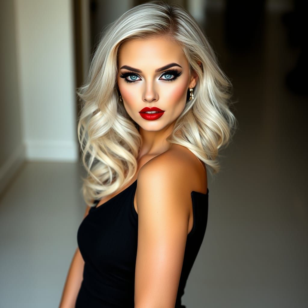 Glamorous Woman in High-Fashion Attire, Inspired by the Grea...