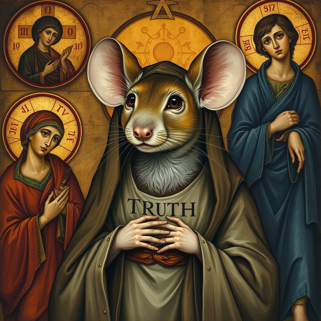 Shy Mouse Embodies Faith, Byzantine and Modern Style