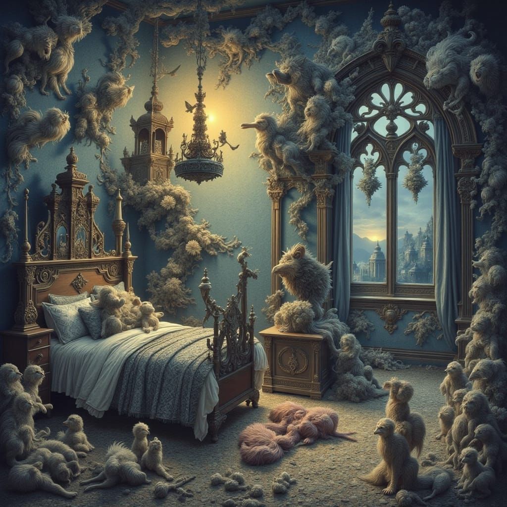 Surreal Bedtime Diorama of Strange Dreams