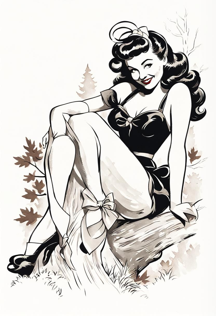Moonbeam McSwine Pin-Up in Early 20th Century Style