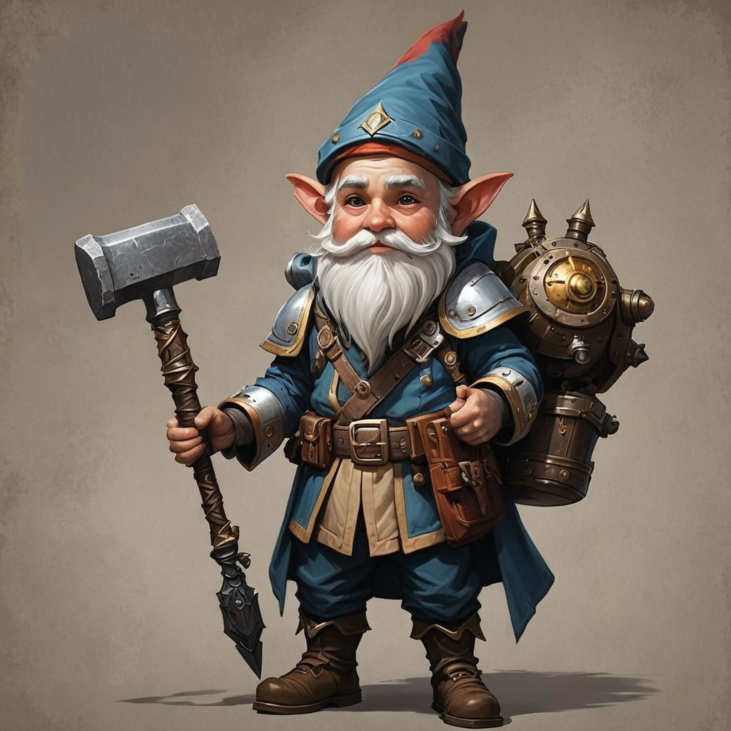 Young Artificer Gnome with Warhammer