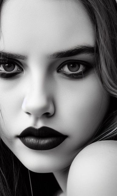 Monochrome Portrait of Woman with Freckles and Wet Hair