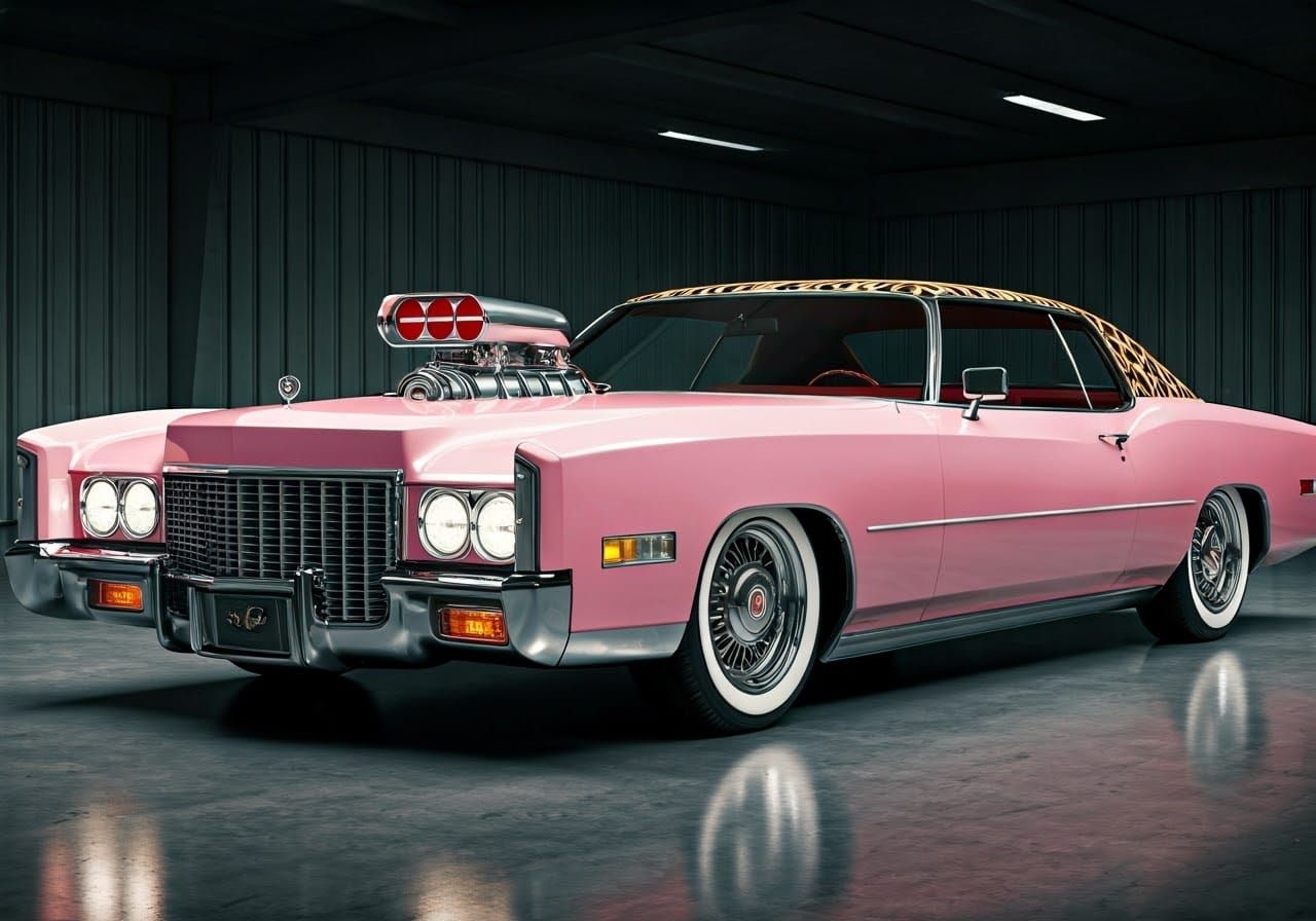 Sleek Retro Hot Rod in Warm Light