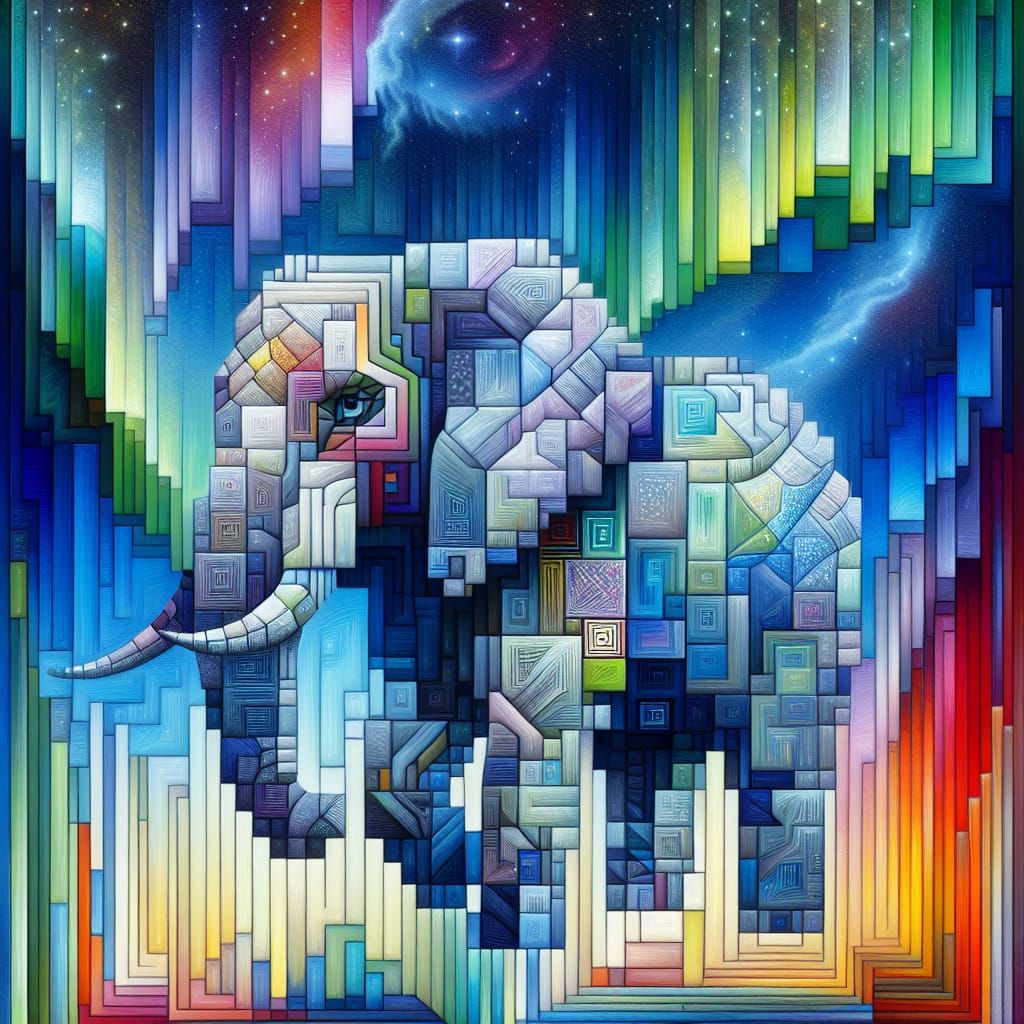 Digital Cube Elephant