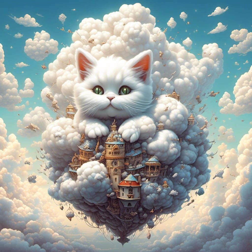 <lora:Cloud Animals:1.0>  "cute adorable white cumulonimbus ...