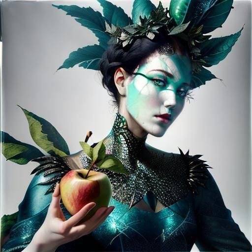 Apple Still Life Portrait in Klimt Style