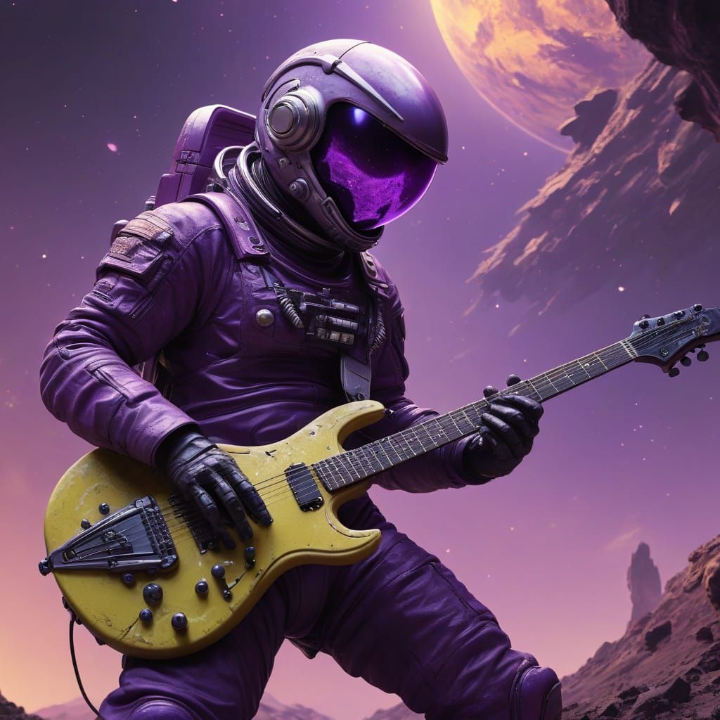 Astronaut Shreds Heavy Metal on Alien Planet