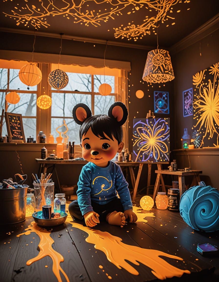 Glowing Black Light Painting