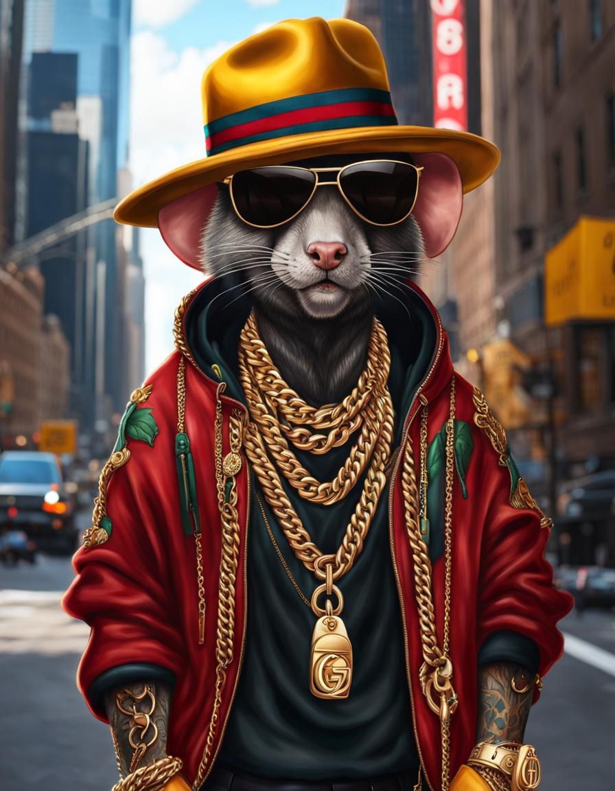 Hip-Hop Spiny Mouse Rapper Portrait