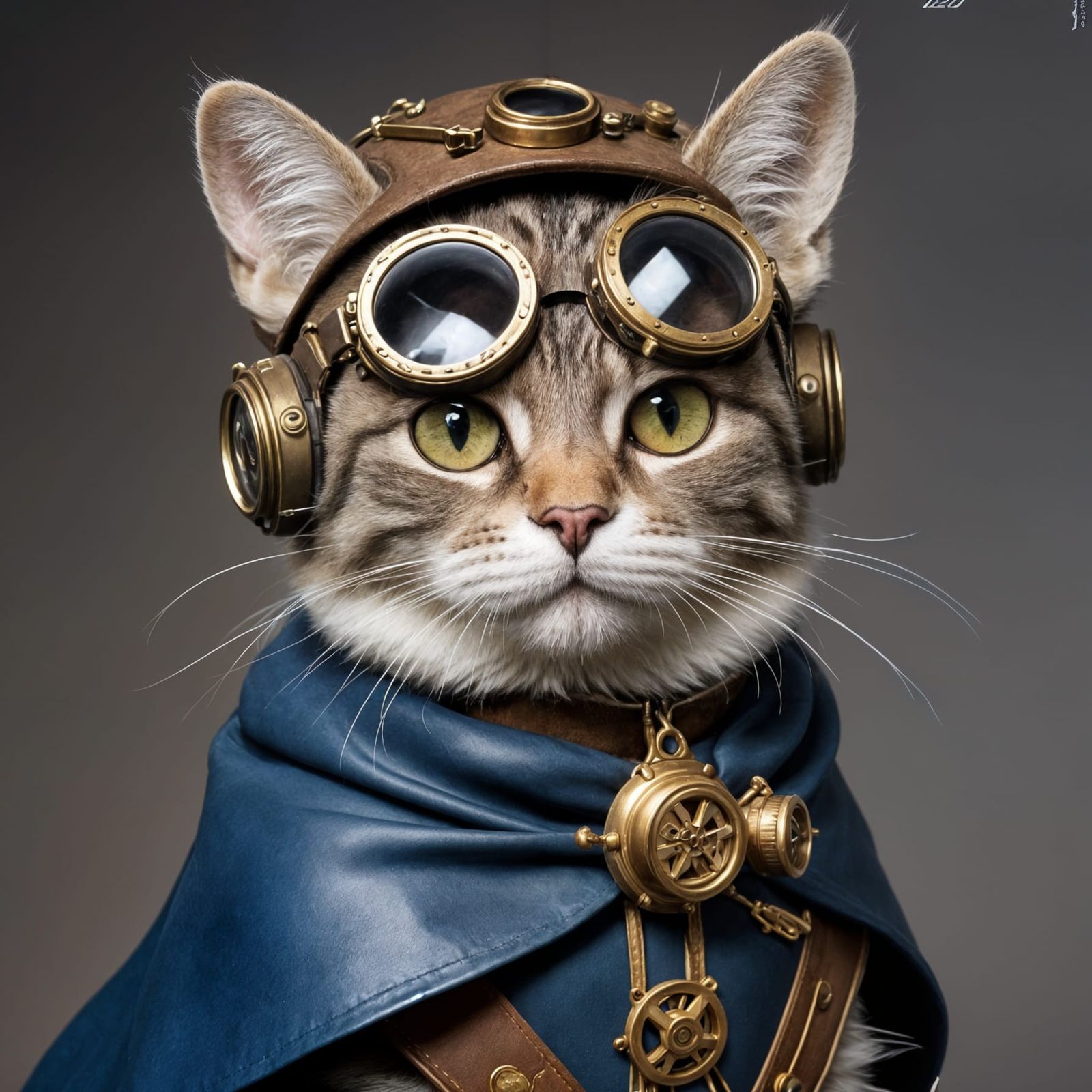 Steampunk Cat Zooms Through the Air